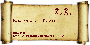 Kapronczai Kevin névjegykártya
